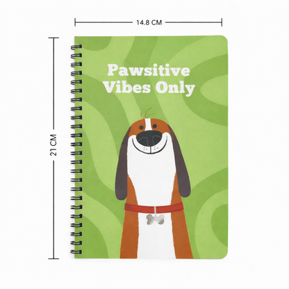 Pawsitivity- Wiro Dot Grid Journal