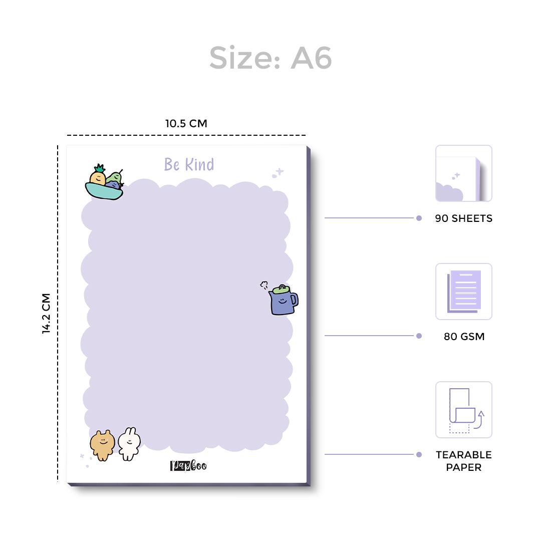 Papboo Stationery Hamper Gift Set | A5 Dot Grid Journal, A6 Plain Notebook, Tear-Off Notepad, Stickers & 2 Bookmarks | Premium Stationery Kit for Journaling, Study, Office, Birthday & Return Gifts(Purple)