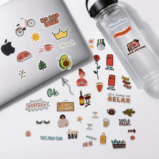 Coffee- Vinyl Stickers (Pack of 50)