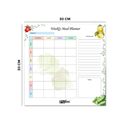 Rewritable Weekly Meal Planner with 2 Magnetic Marker Pens