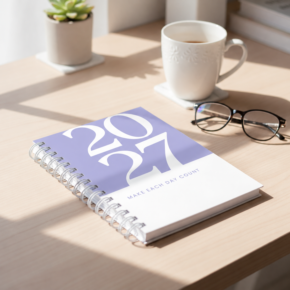 2027 Wiro Hardcover Diary with Calendar  (Purple)