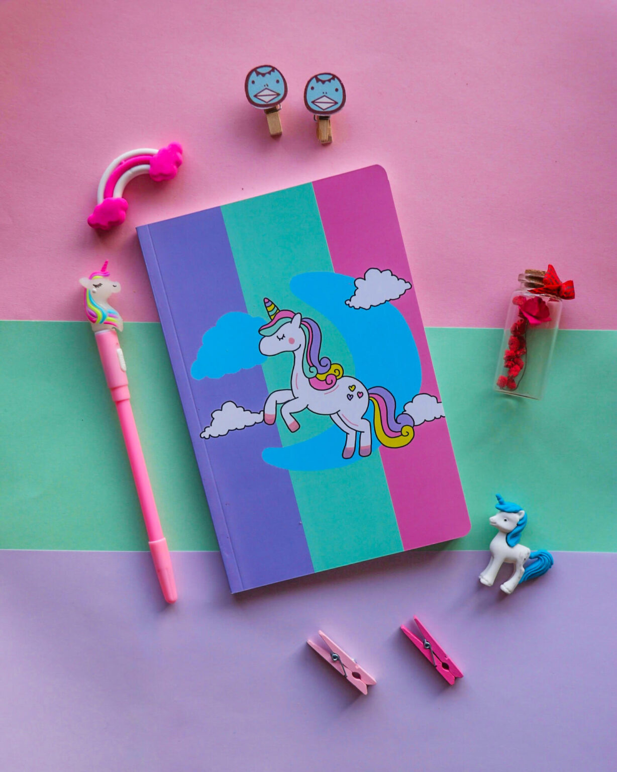 Pack of 9 A5 Unicorn Soft Bound Notebook(Navratri Special)