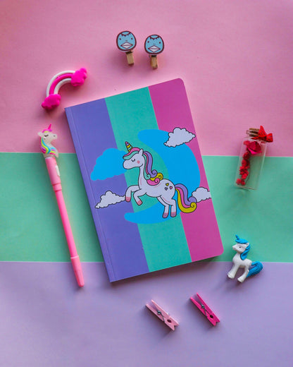 Pack of 9 A5 Unicorn Soft Bound Notebook(Navratri Special)