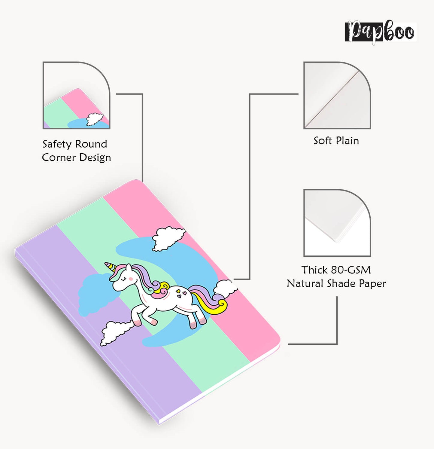 Pack of 9 A5 Unicorn Soft Bound Notebook(Navratri Special)