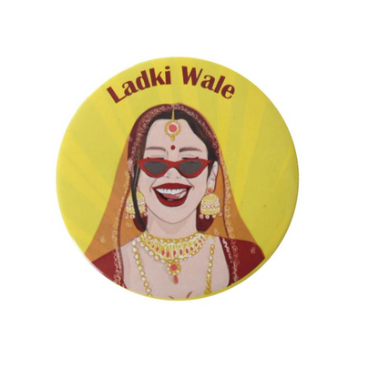 Papboo Wedding Badges Ladki Wale, (Team Bride  Pack of 15)