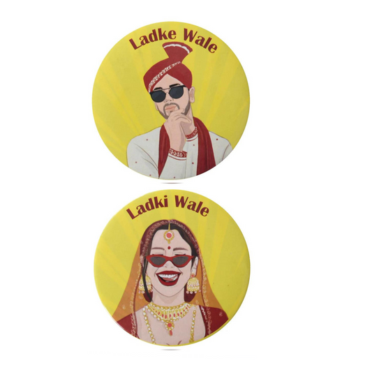 Papboo Wedding Badges (Ladki Wale & Ladke wale Pack of 30)