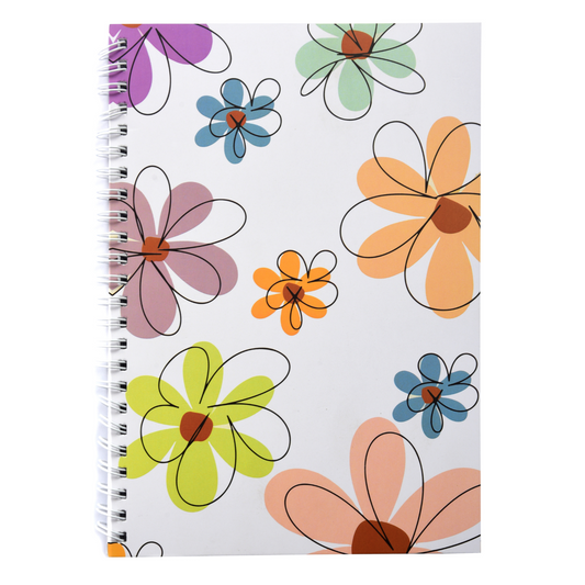 White floral Re-writeable Notebook