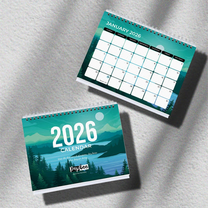 2026 Desk Calendar With To-do List Planner and Sticker Sheet - Landscapes