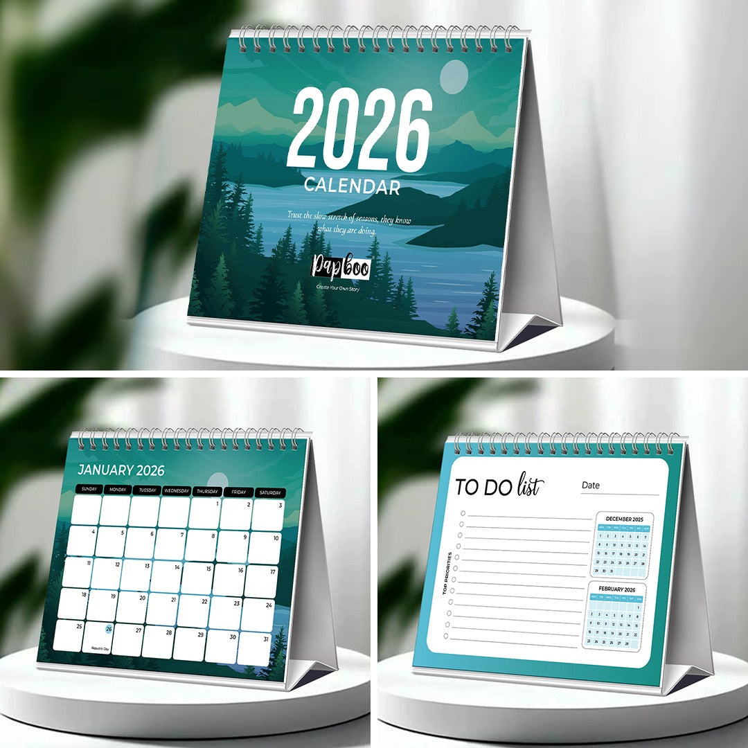 2026 Desk Calendar With To-do List Planner and Sticker Sheet - Landscapes