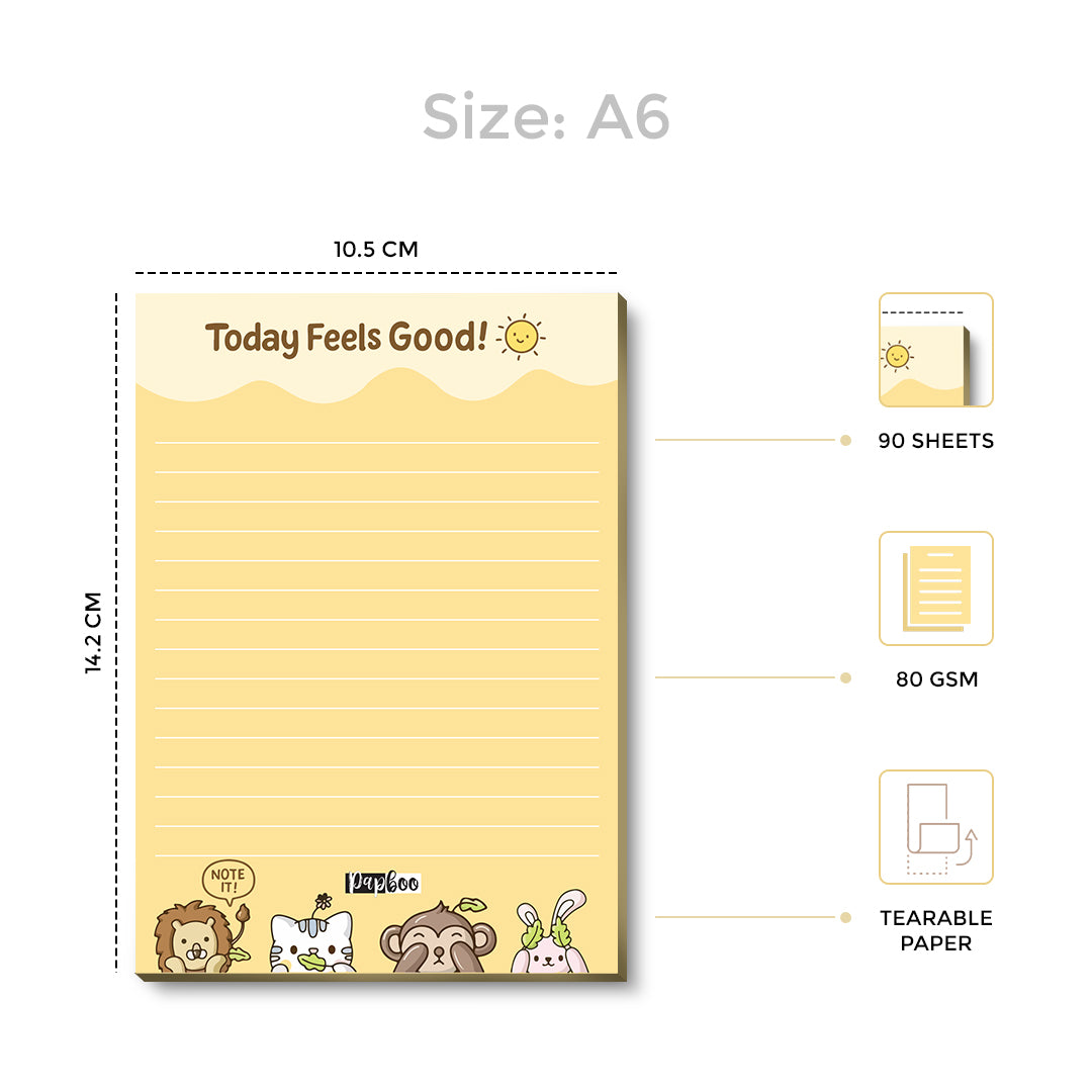 Papboo Stationery Hamper Gift Set | A5 Dot Grid Journal, A6 Plain Notebook, Tear-Off Notepad, Stickers & 2 Bookmarks | Premium Stationery Kit for Journaling, Study, Office, Birthday & Return Gifts(Yellow)