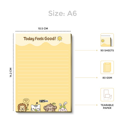 Papboo Stationery Hamper Gift Set | A5 Dot Grid Journal, A6 Plain Notebook, Tear-Off Notepad, Stickers & 2 Bookmarks | Premium Stationery Kit for Journaling, Study, Office, Birthday & Return Gifts(Yellow)
