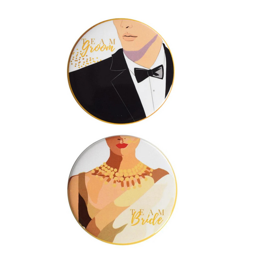 Papboo Wedding Badges (Bride & Groom Combo)