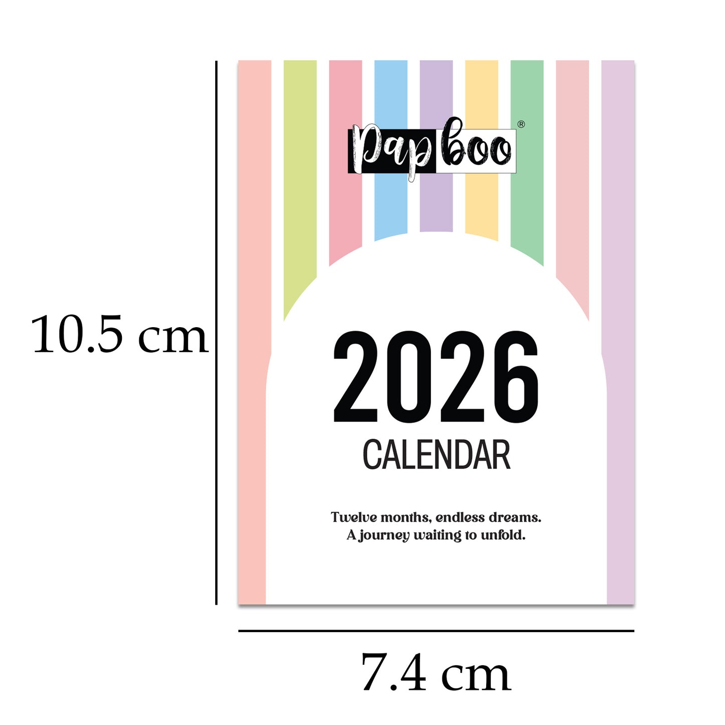 Papboo 2026 Mini Desk Calendar with Stand