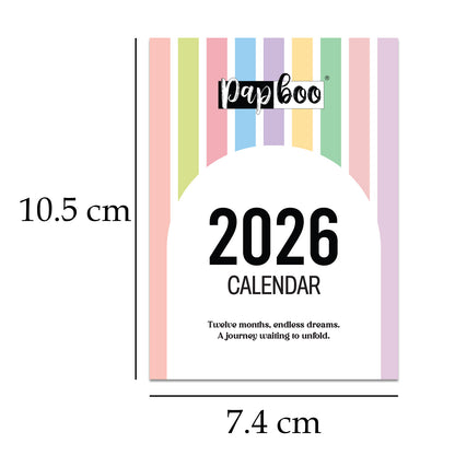Papboo 2026 Mini Desk Calendar with Stand