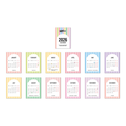 Papboo 2026 Mini Desk Calendar with Stand